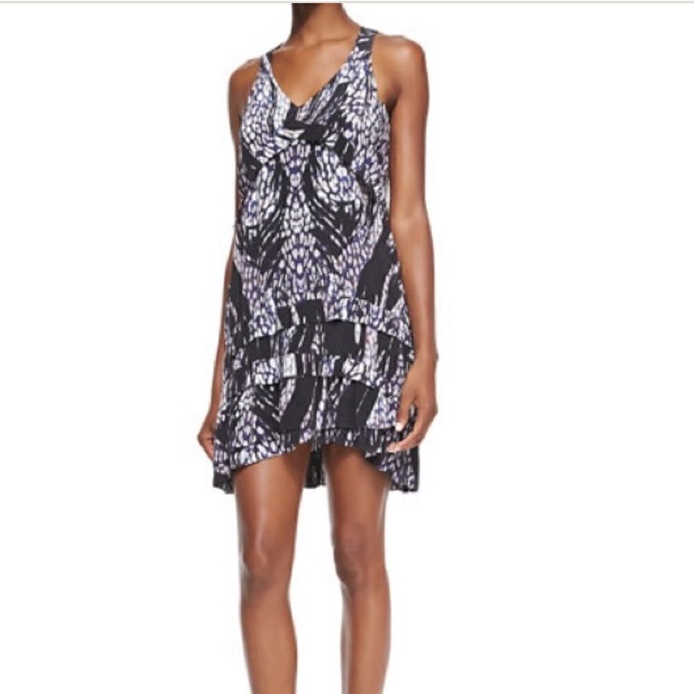 IRO Silk Printed Tiered Dress